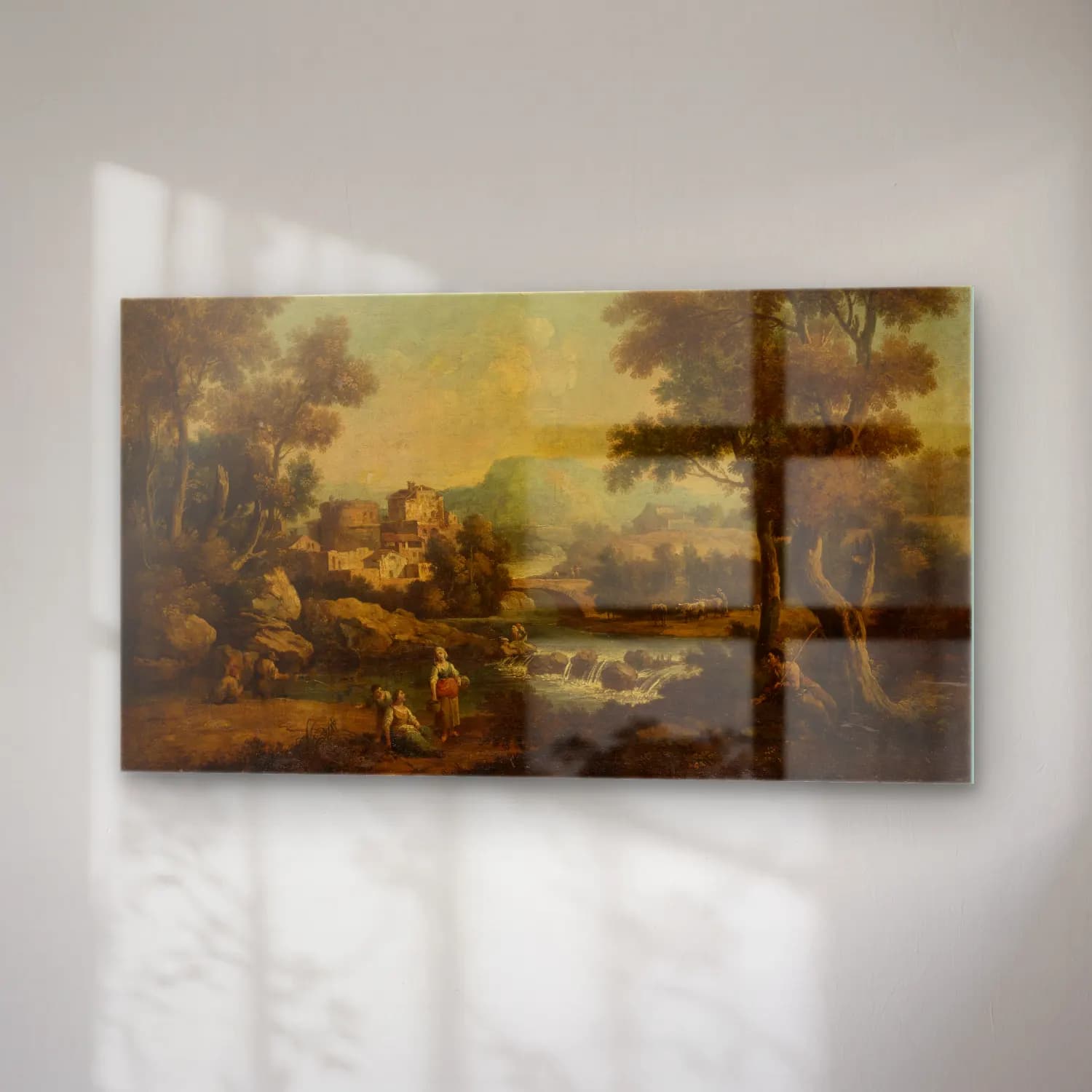 Francesco Zuccarelli – Italian Landscape with a Mountain Stream cam tablo — sağ açıdan görünüm