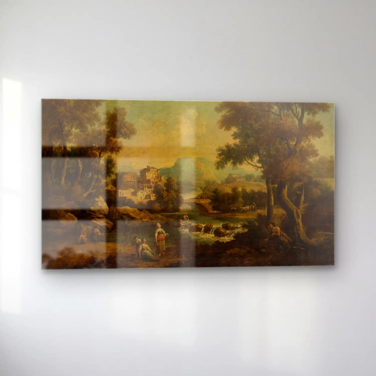 Francesco Zuccarelli – Italian Landscape with a Mountain Stream cam tablo — sol açıdan görünüm