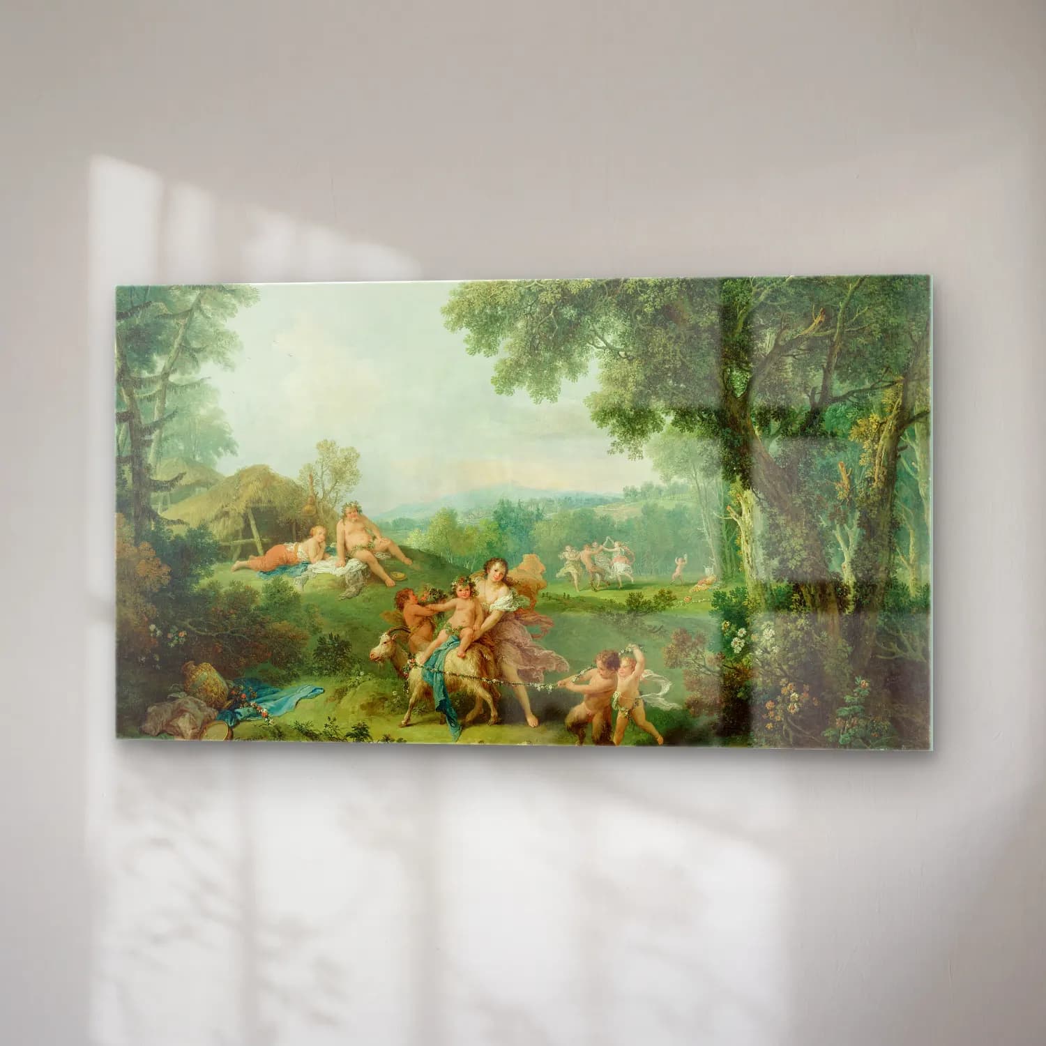 Francesco Zuccarelli – Landscape With The Education of Bacchus cam tablo — sağ açıdan görünüm