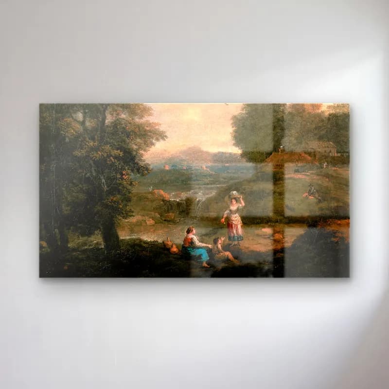 Francesco Zuccarelli – Landscape cam tablo — Francesco Zuccarelli – Landscape — yağlı boya kırda nehir
