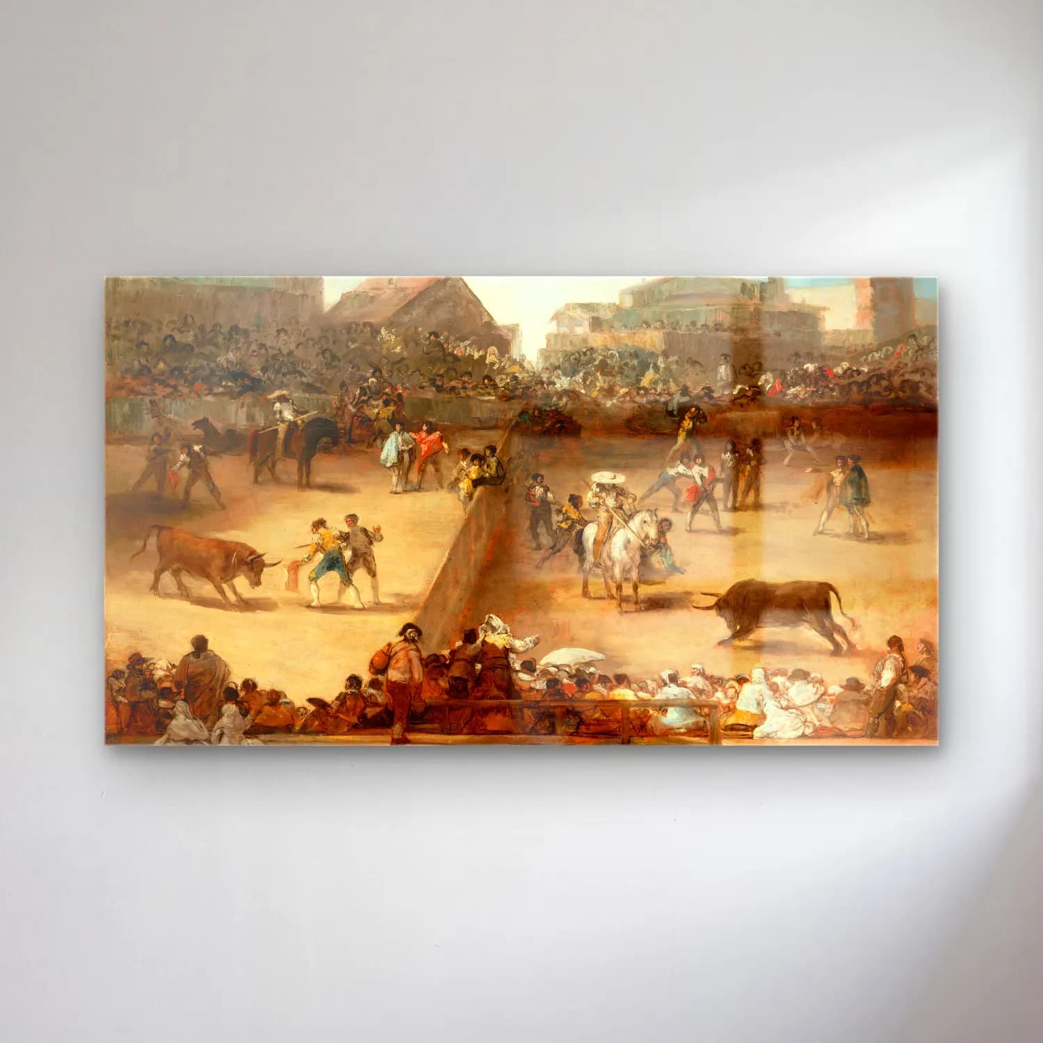 Francisco de Goya – Bullfight in a Divided Ring cam tablo — Francisco de Goya – Bullfight in a Divided Ring — empresyonist savaş sahnesi