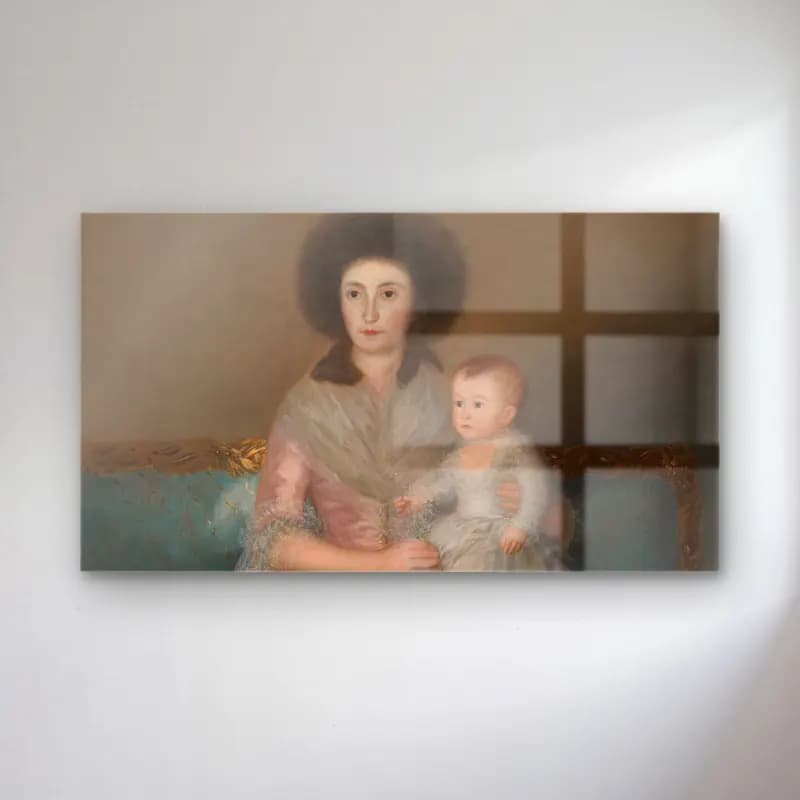 Francisco de Goya – Condesa de Altamira and Her Daughter, María Agustina cam tablo — Francisco de Goya – Condesa de Altamira and Her Daughter, María Agustina — yağlı boya anne ve çocuk