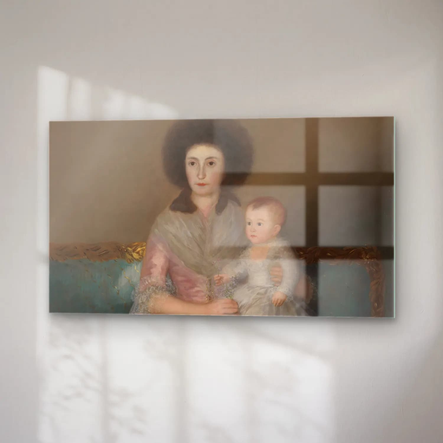 Francisco de Goya – Condesa de Altamira and Her Daughter, María Agustina cam tablo — sağ açıdan görünüm