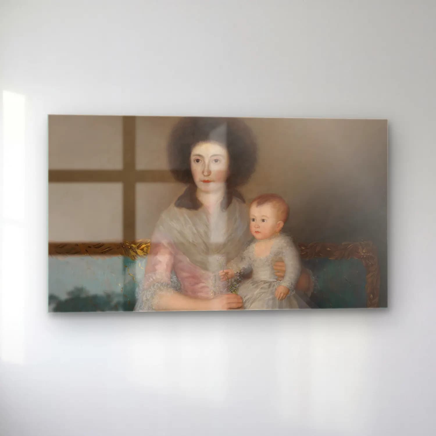 Francisco de Goya – Condesa de Altamira and Her Daughter, María Agustina cam tablo — sol açıdan görünüm