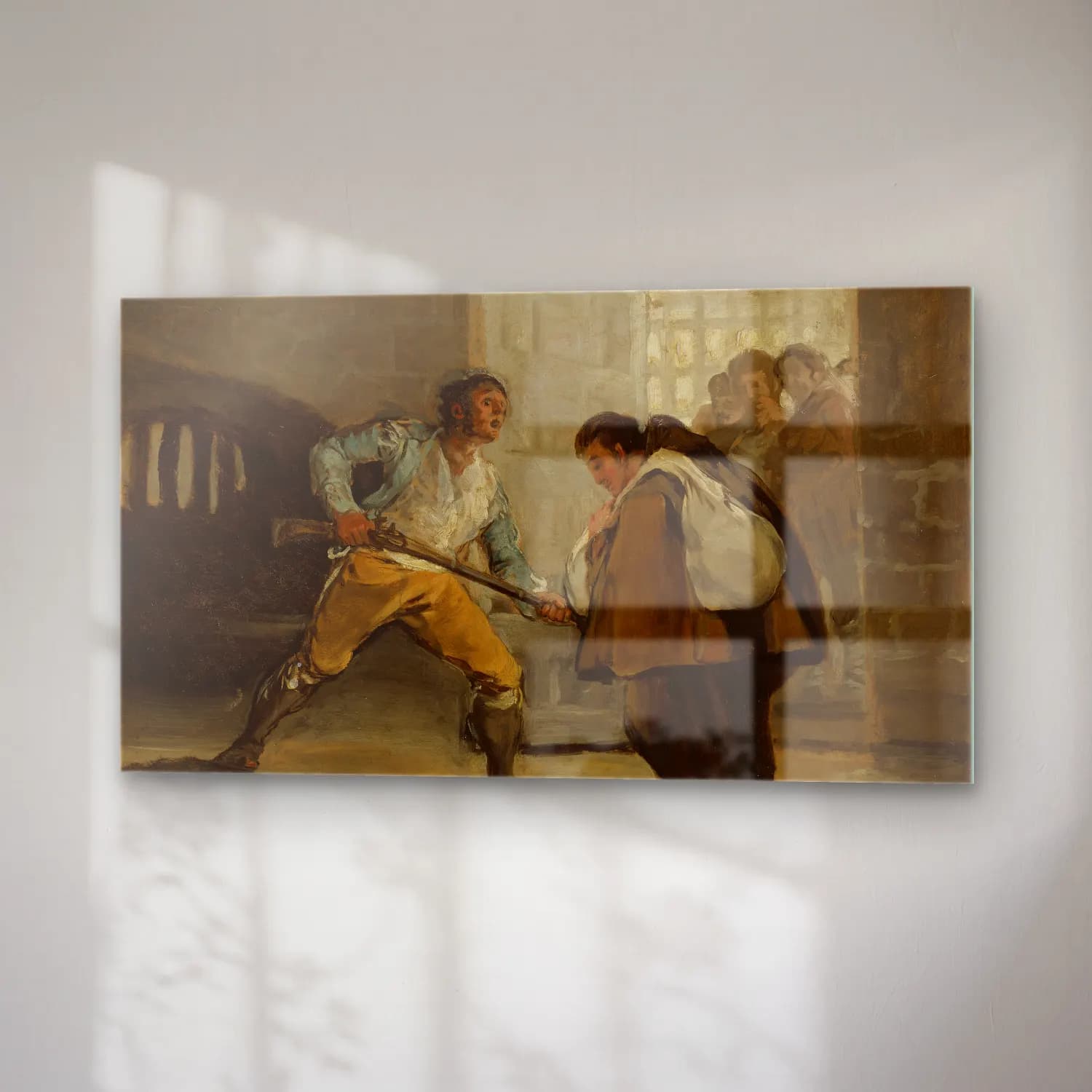 Francisco de Goya – El Maragato Threatens Friar Pedro de Zaldivia with His Gun cam tablo — sağ açıdan görünüm