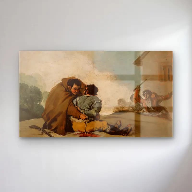 Francisco de Goya – Friar Pedro Binds El Maragato with a Rope cam tablo — Francisco de Goya – Friar Pedro Binds El Maragato with a Rope — yağlı boya dini sahne
