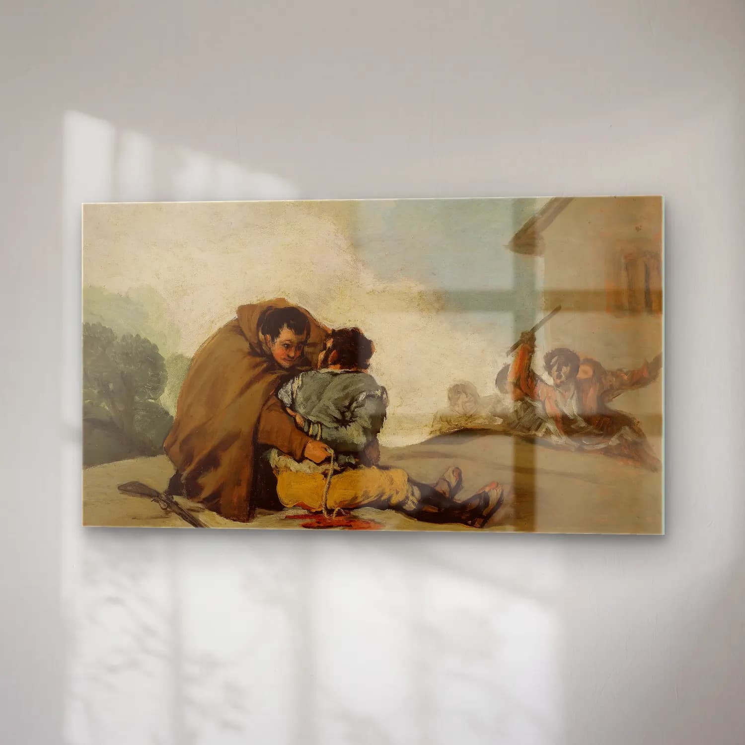 Francisco de Goya – Friar Pedro Binds El Maragato with a Rope cam tablo — sağ açıdan görünüm