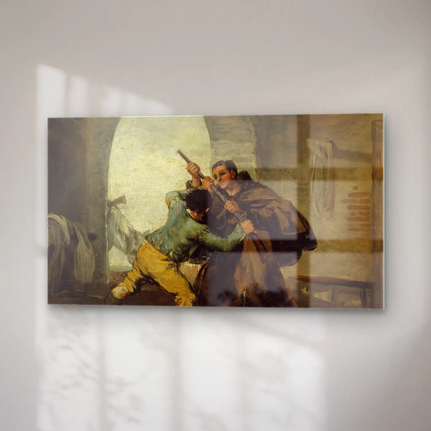 Francisco de Goya – Friar Pedro Wrests the Gun from El Maragato cam tablo — sağ açıdan görünüm