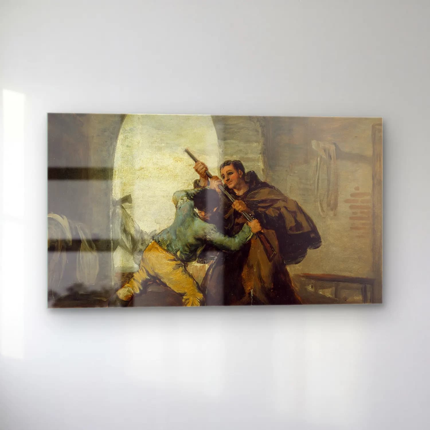 Francisco de Goya – Friar Pedro Wrests the Gun from El Maragato cam tablo — sol açıdan görünüm