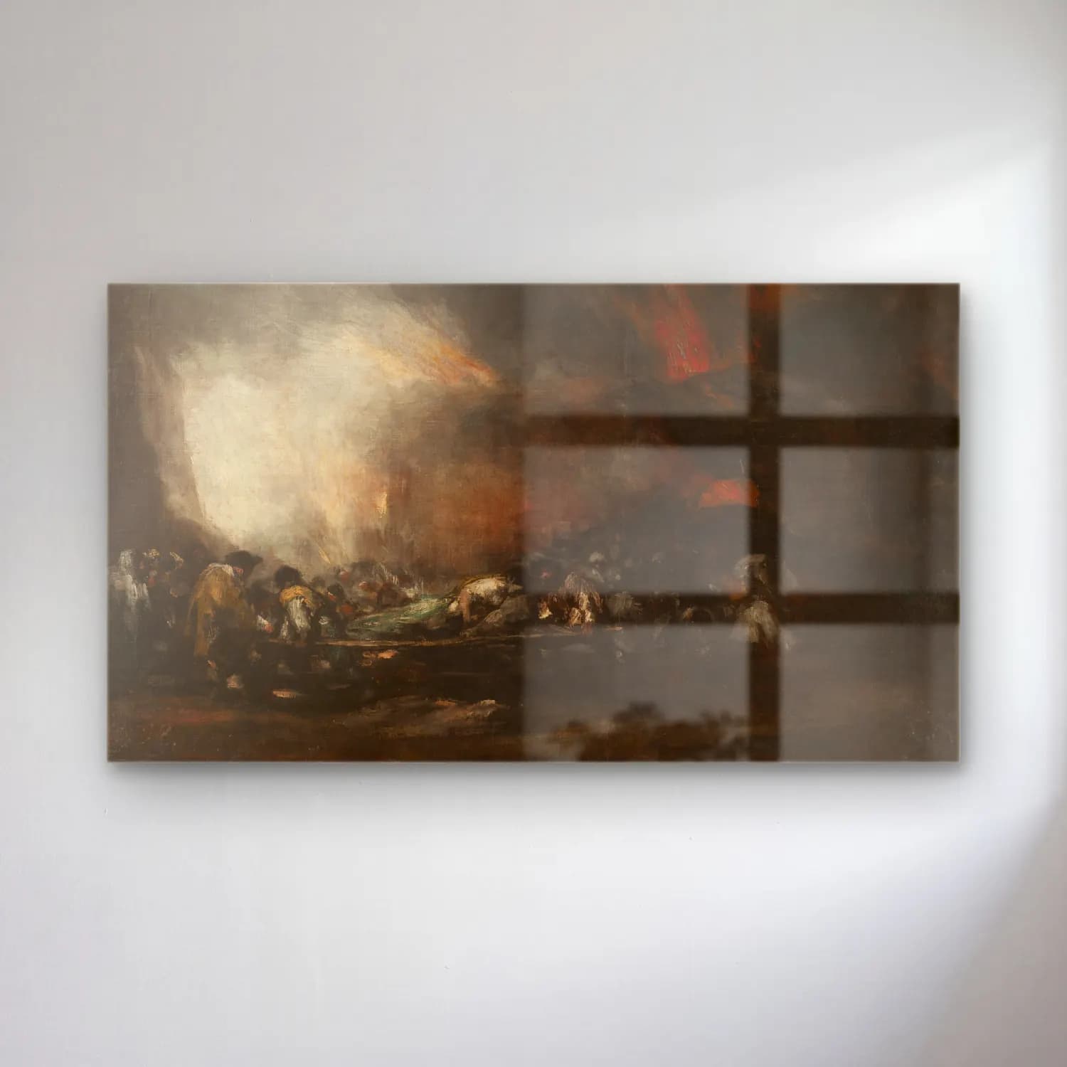 Francisco de Goya – Incendio de un hospital cam tablo — Francisco de Goya – Incendio de un hospital — empresyonist savaş sahnesi