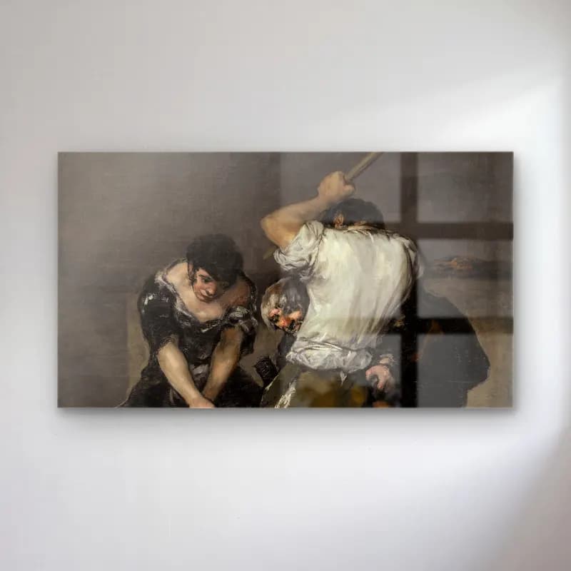 Francisco de Goya – The Forge (circa 1815-1820) cam tablo — Francisco de Goya – The Forge (circa 1815-1820) — yağlı boya savaş sahnesi