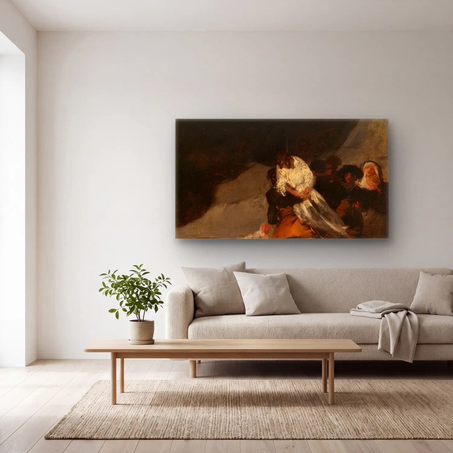 Francisco de Goya – The Hanged Monk cam tablo — açık renk salonda