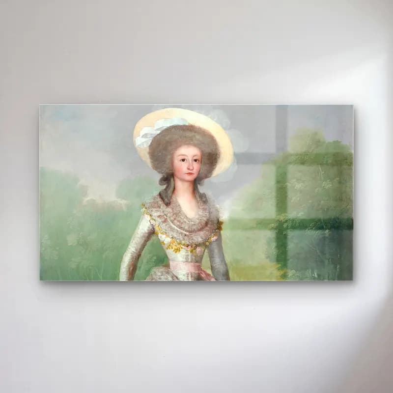Francisco de Goya – The Marquesa de Pontejos cam tablo — Francisco de Goya – The Marquesa de Pontejos — yağlı boya şapkalı kadın
