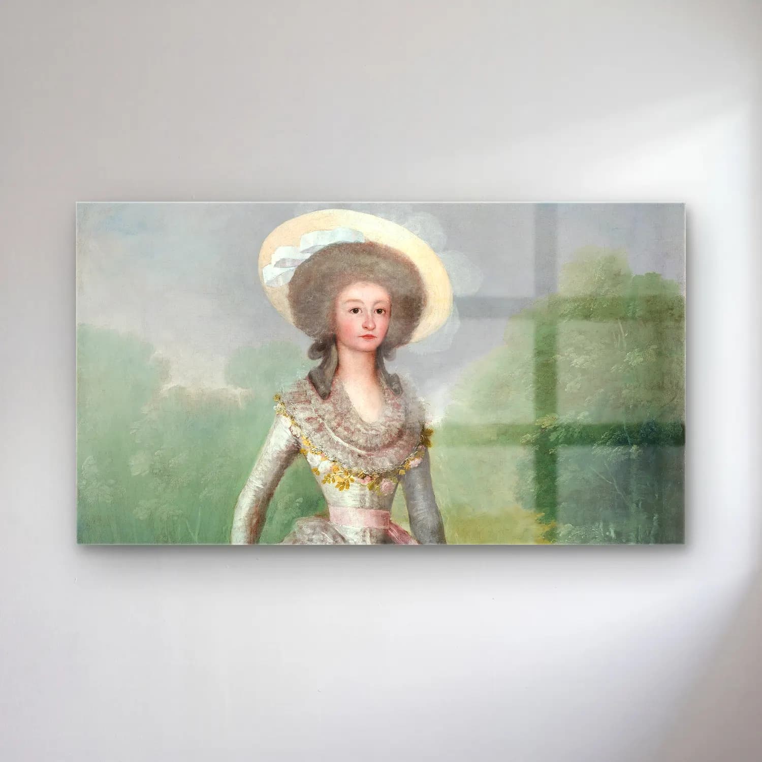 Francisco de Goya – The Marquesa de Pontejos cam tablo — Francisco de Goya – The Marquesa de Pontejos — yağlı boya şapkalı kadın