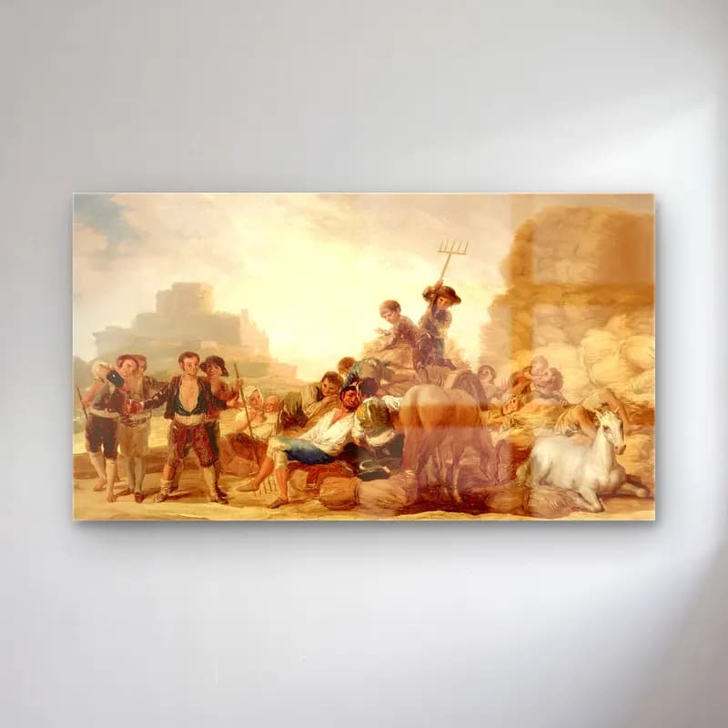 Francisco de Goya – The Threshing Floor cam tablo — Francisco de Goya – The Threshing Floor — yağlı boya savaş sahnesi