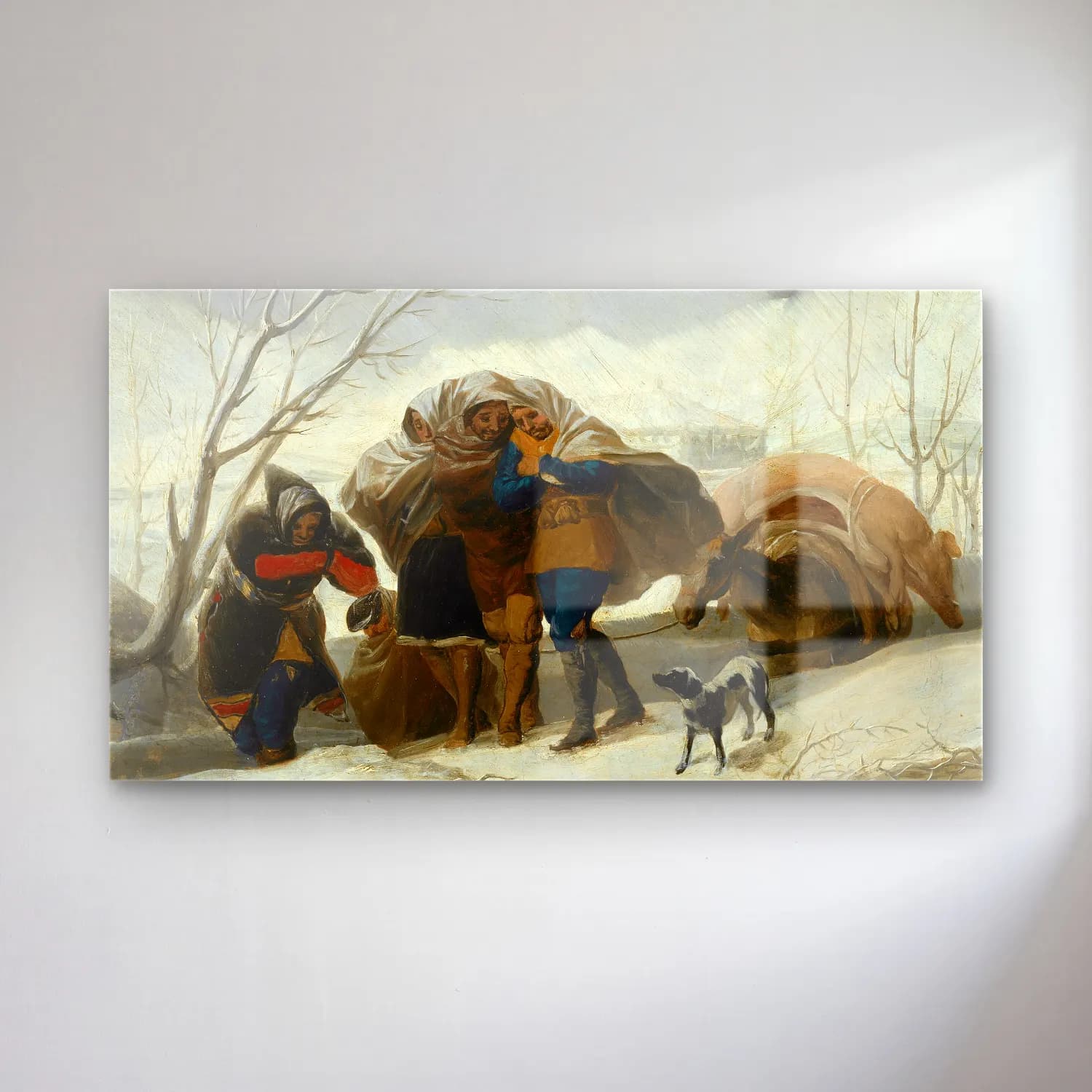 Francisco de Goya – Winter Scene cam tablo — Francisco de Goya – Winter Scene — yağlı boya karlı kış manzarası
