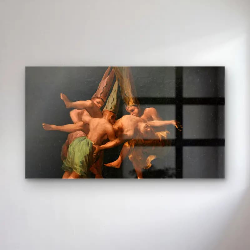 Francisco de Goya – Witches’ Flight cam tablo — Francisco de Goya – Witches’ Flight — yağlı boya dansçılar