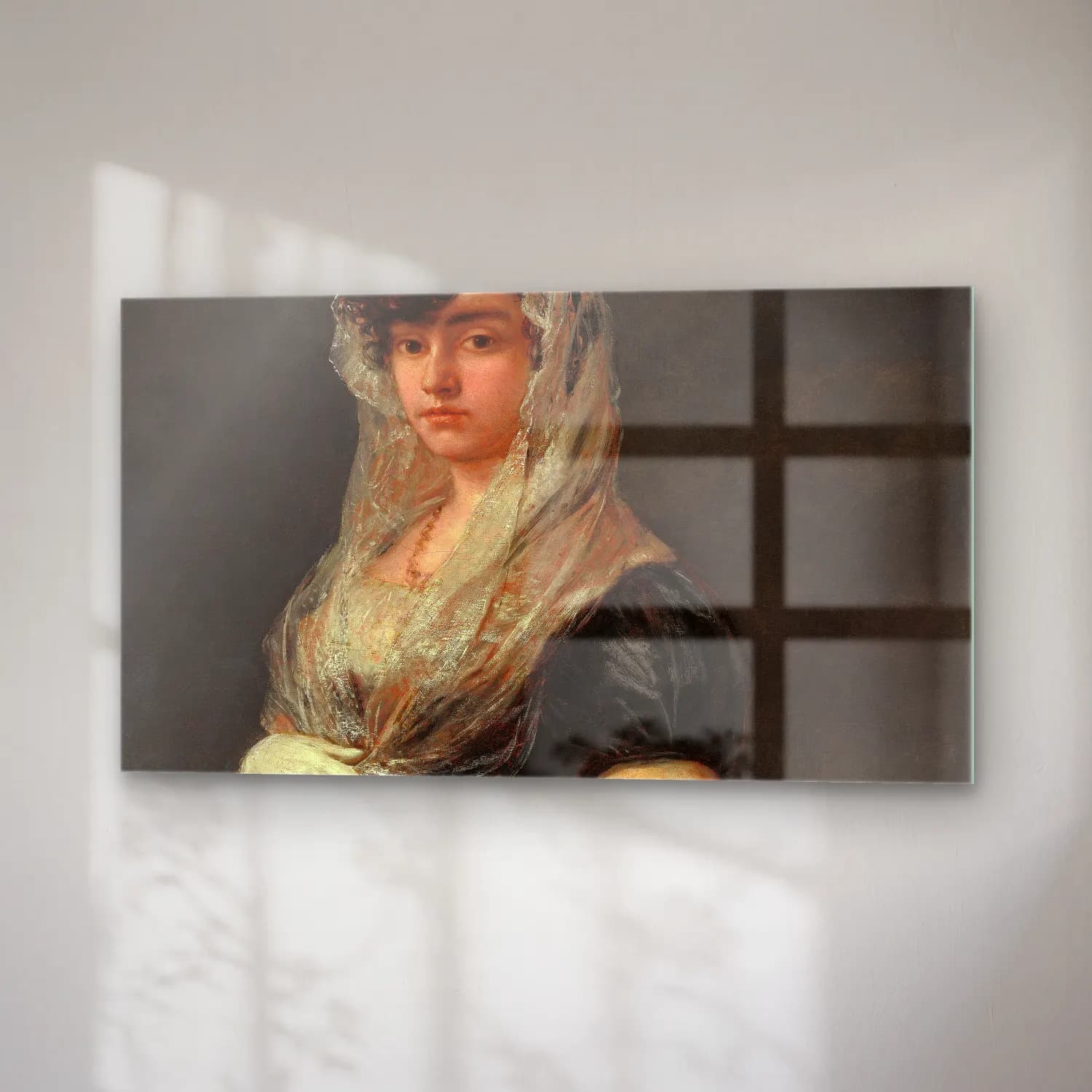 Francisco de Goya – Young Lady Wearing a Mantilla and Basquina cam tablo — sağ açıdan görünüm