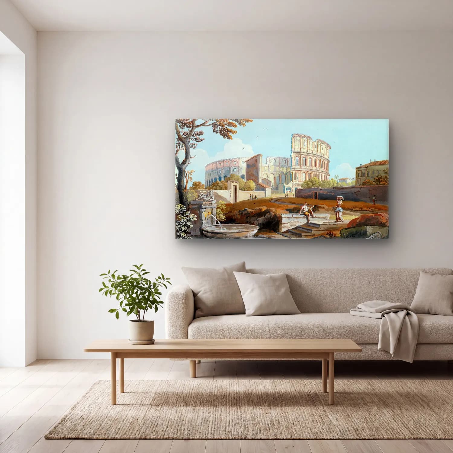 Giovanni Battista Busiri – The Colosseum, Rome cam tablo — açık renk salonda