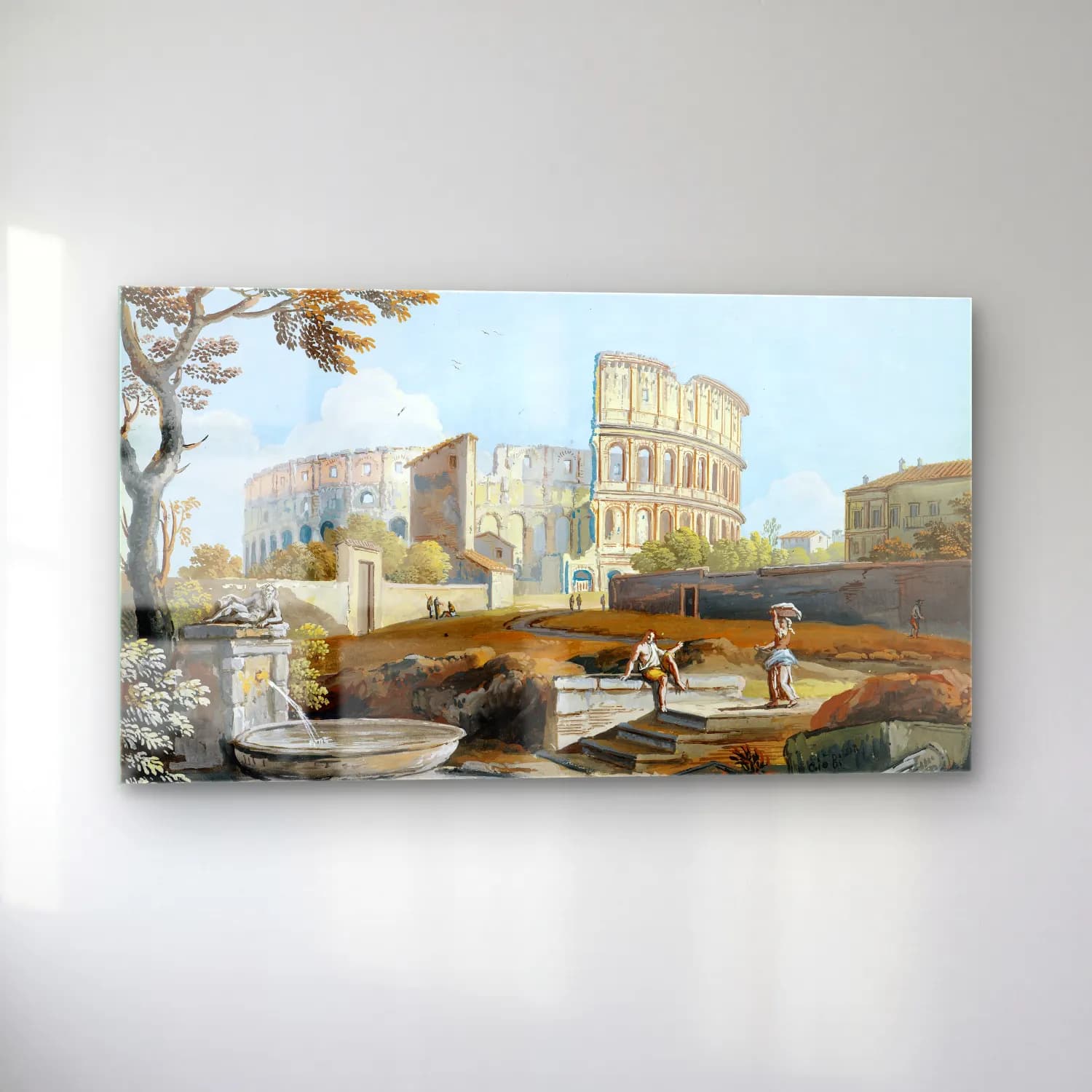 Giovanni Battista Busiri – The Colosseum, Rome cam tablo — sol açıdan görünüm