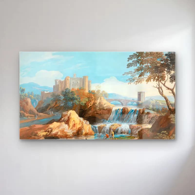 Giovanni Battista Busiri – The Orsini Castle, Bracciano cam tablo — Giovanni Battista Busiri – The Orsini Castle, Bracciano — vintage şato