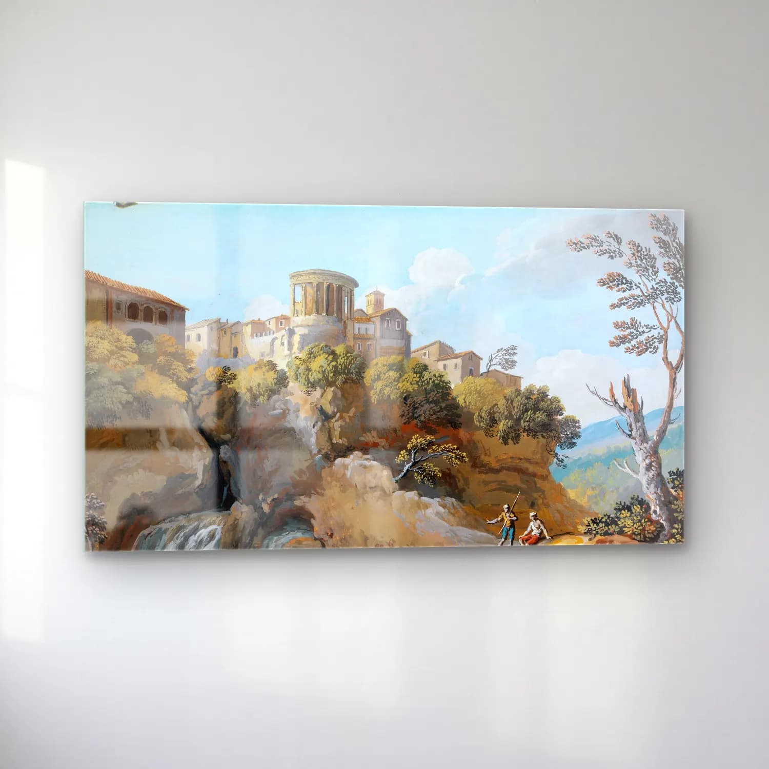 Giovanni Battista Busiri – The Temple of Vesta, Tivoli cam tablo — sol açıdan görünüm