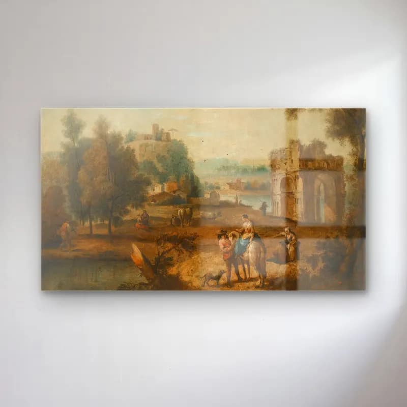 Giuseppe Zais – A Landscape With A Roman Ruin And Figures Resting Beside A… cam tablo — Giuseppe Zais – A Landscape With A Roman Ruin And Figures Resting Beside A… — yağlı boya mitolojik sahne