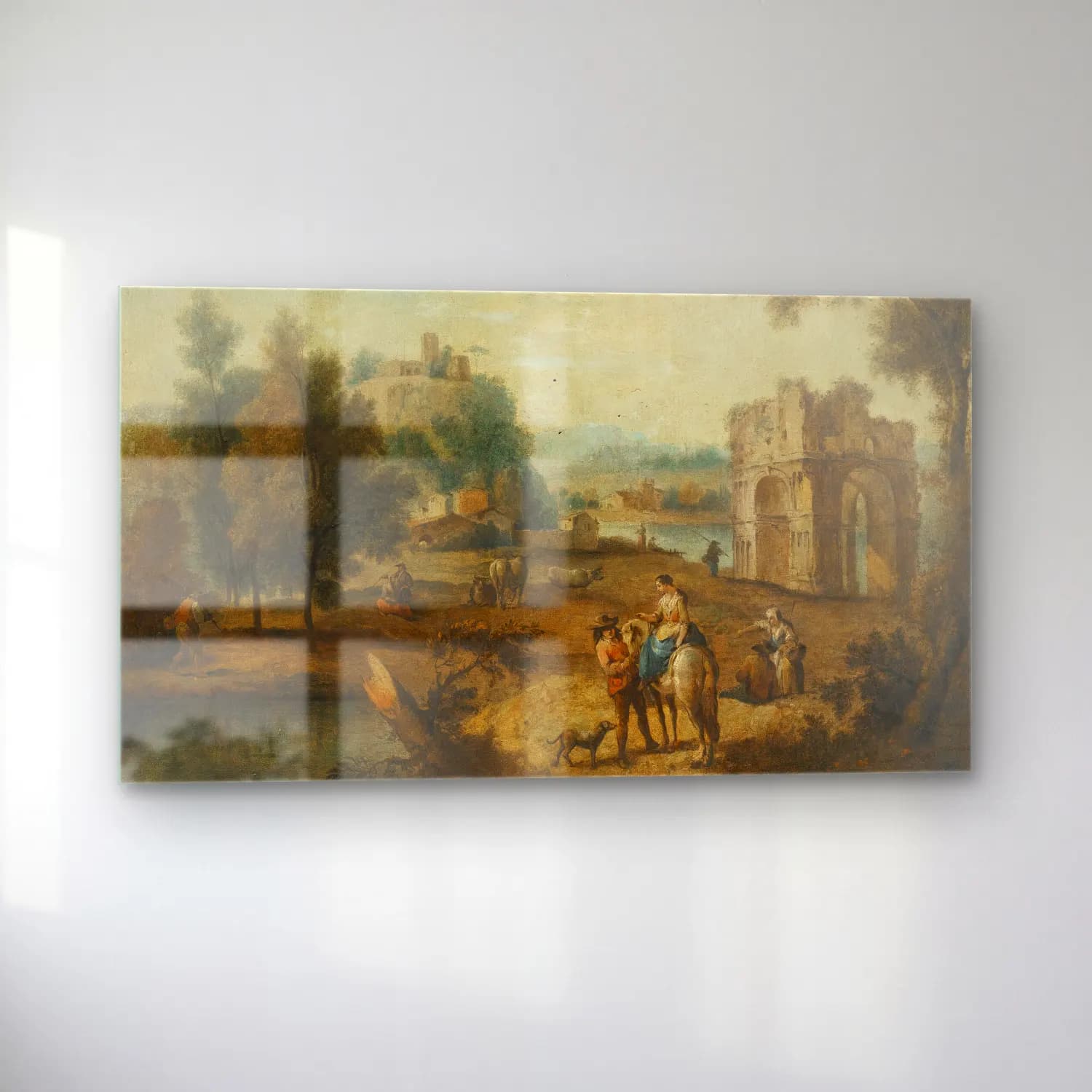 Giuseppe Zais – A Landscape With A Roman Ruin And Figures Resting Beside A… cam tablo — sol açıdan görünüm