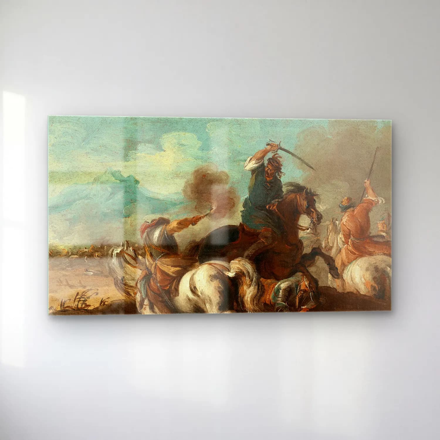 Giuseppe Zais – Battle Scene cam tablo — sol açıdan görünüm