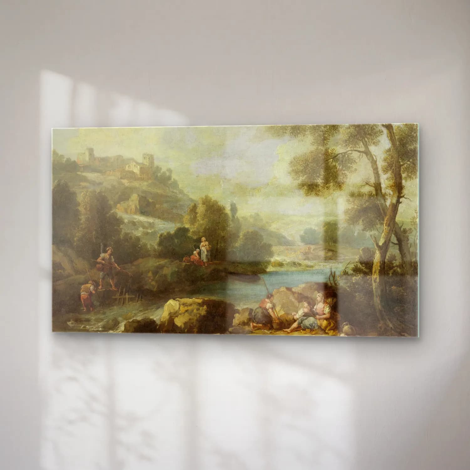 Giuseppe Zais – Landscape with Figures cam tablo — sağ açıdan görünüm