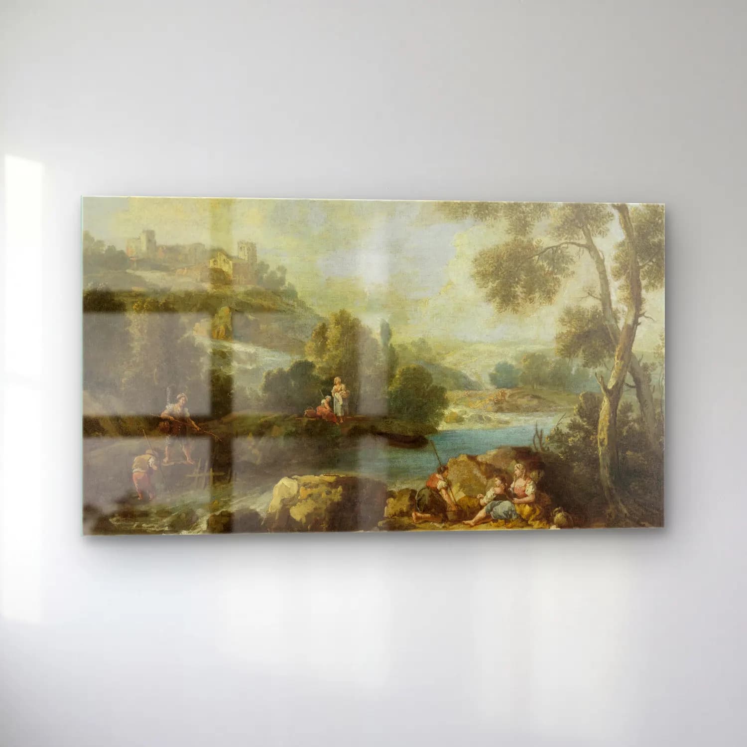 Giuseppe Zais – Landscape with Figures cam tablo — sol açıdan görünüm
