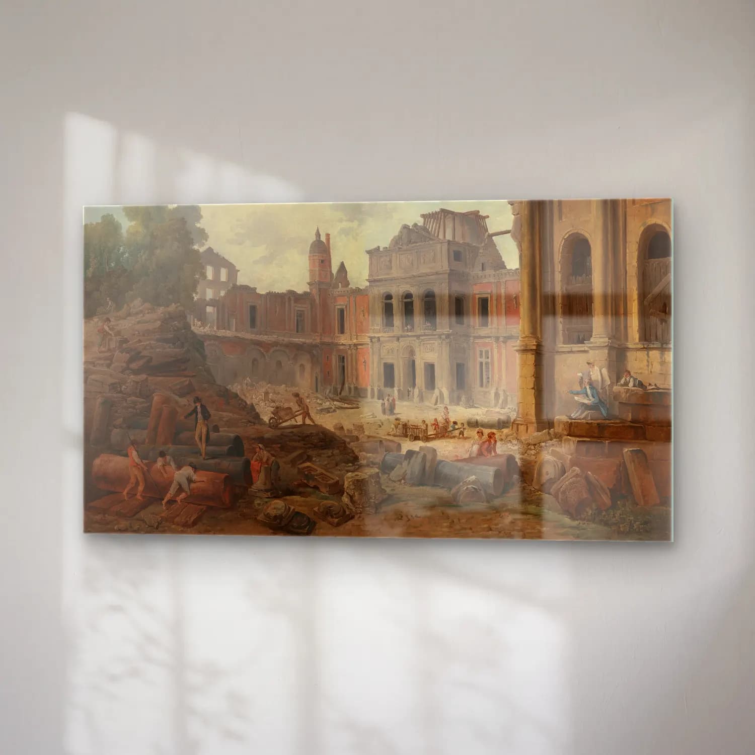 Hubert Robert – Demolition of the Château of Meudon cam tablo — sağ açıdan görünüm