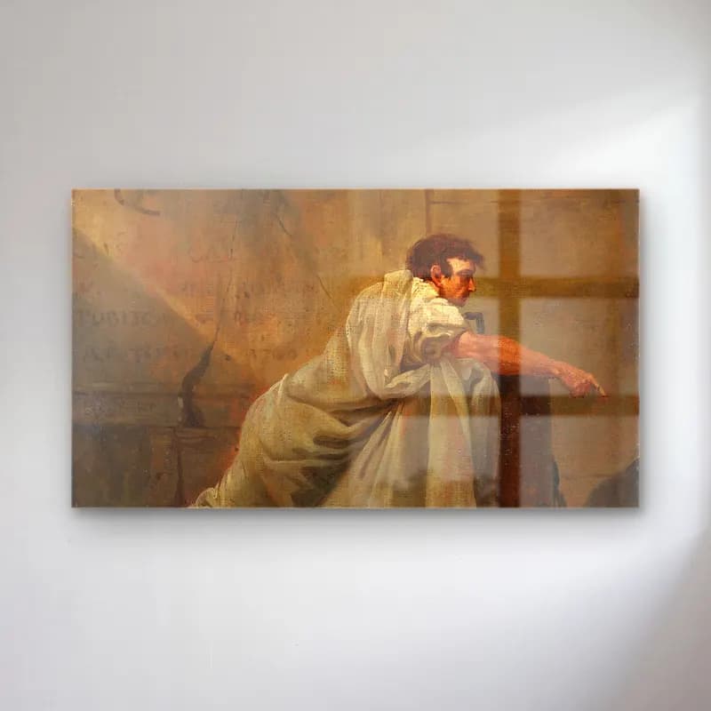 Hubert Robert – Orator in Prison cam tablo — Hubert Robert – Orator in Prison — yağlı boya erkek portresi