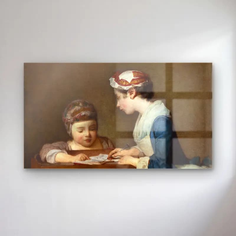 Yağlı Boya Anne ve Çocuk – Pastel Tonlar cam tablo — Yağlı Boya Anne ve Çocuk – Pastel Tonlar — yağlı boya anne ve çocuk