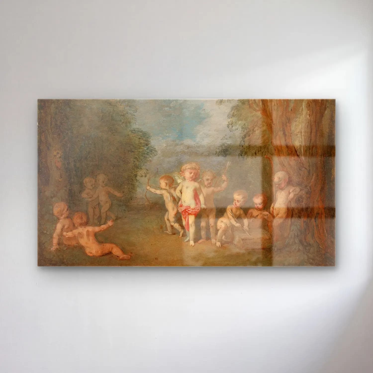 Jean-Antoine Watteau – Cupid’s Realm (Le Royaume De L’amour) cam tablo — Jean-Antoine Watteau – Cupid’s Realm (Le Royaume De L’amour) — yağlı boya mitolojik sahne