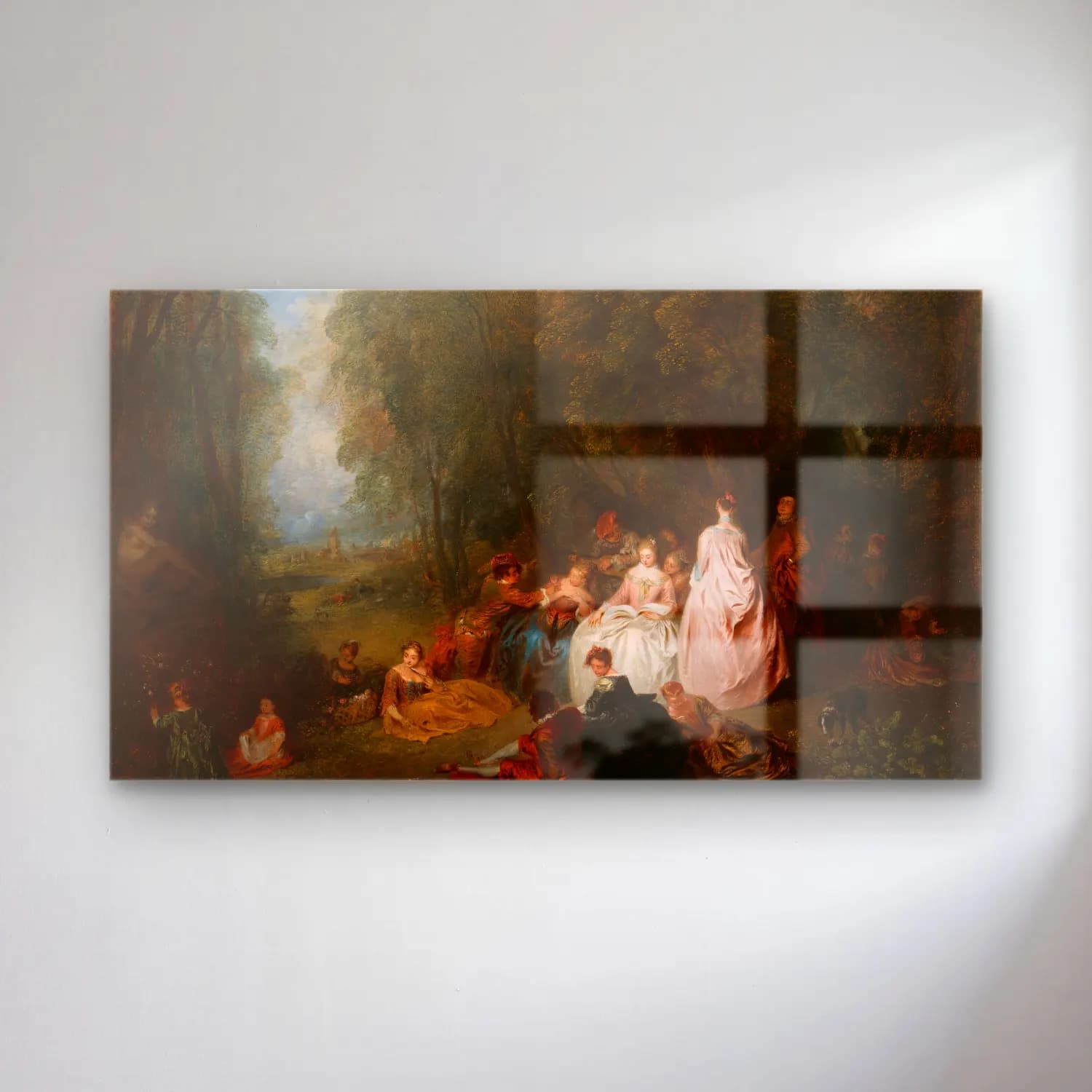 Jean-Antoine Watteau – Fête champêtre (Pastoral Gathering) cam tablo — Jean-Antoine Watteau – Fête champêtre (Pastoral Gathering) — empresyonist dini sahne