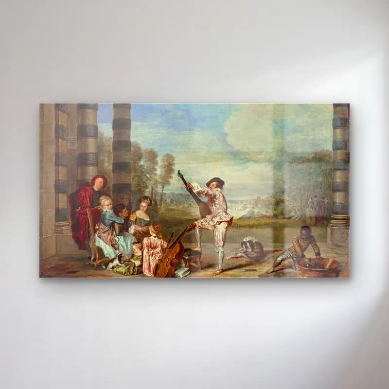 Jean-Antoine Watteau – Les Charmes de la vie (The Attractions of Life) cam tablo — Jean-Antoine Watteau – Les Charmes de la vie (The Attractions of Life) — empresyonist gitar