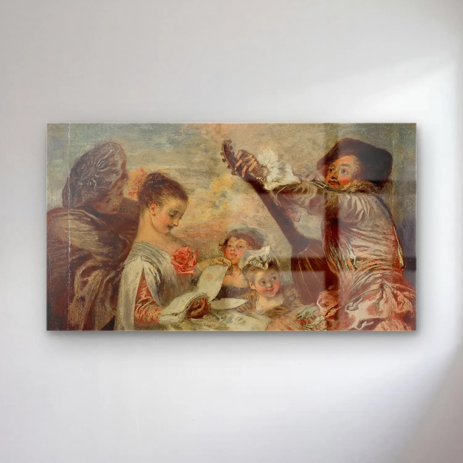 Jean-Antoine Watteau – Pour nous prouver que cette belle cam tablo — Jean-Antoine Watteau – Pour nous prouver que cette belle — empresyonist kitap okuyan kadın