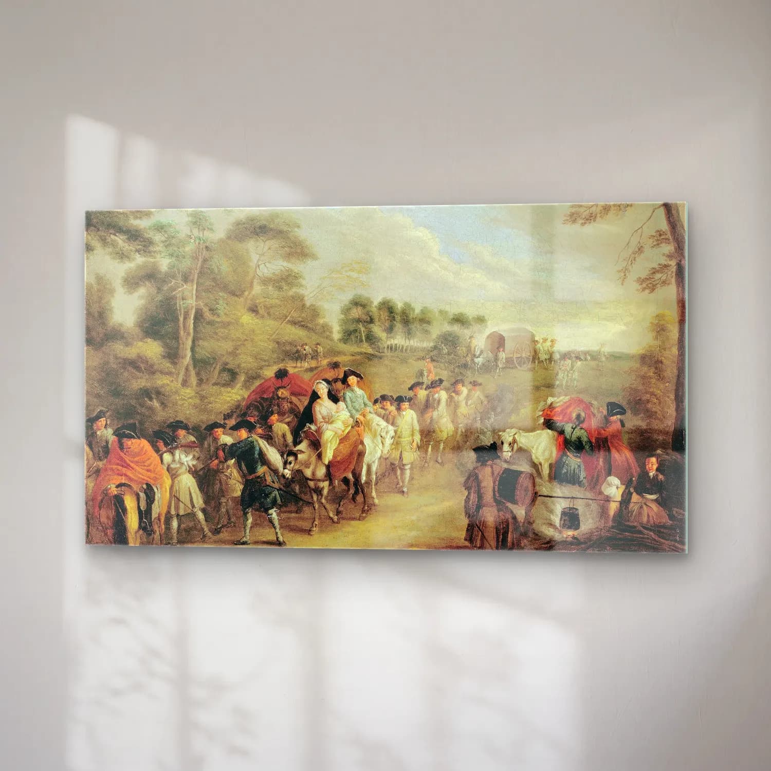 Jean-Antoine Watteau – Soldiers on the March cam tablo — sağ açıdan görünüm
