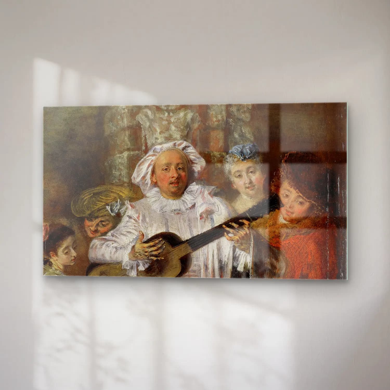 Jean-Antoine Watteau – Sous un habit de Mezetin cam tablo — sağ açıdan görünüm