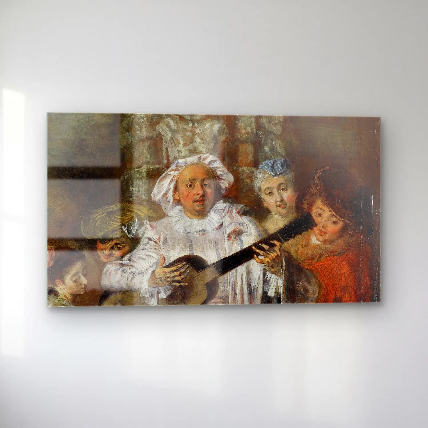 Jean-Antoine Watteau – Sous un habit de Mezetin cam tablo — sol açıdan görünüm