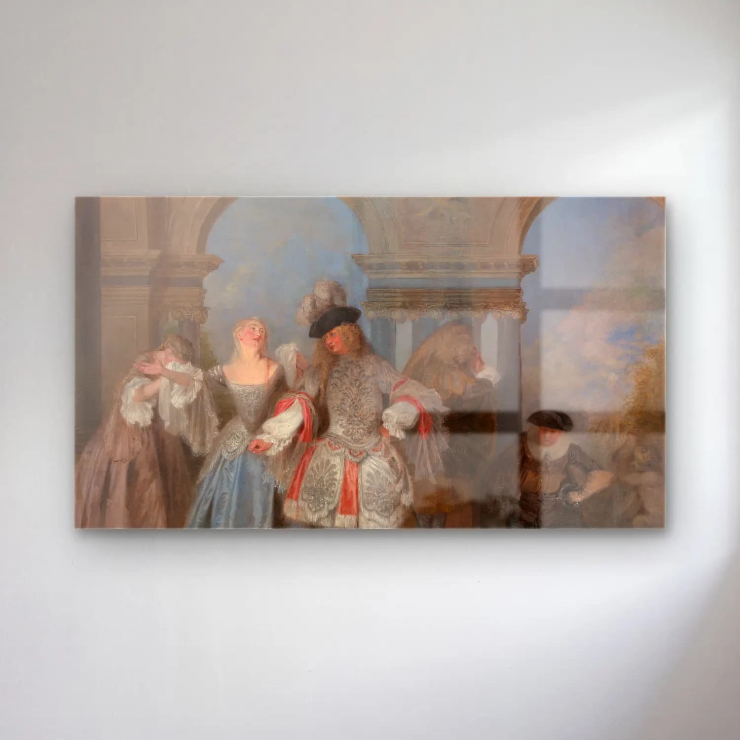 Jean-Antoine Watteau – The French Comedians (ca. 1720) cam tablo — Jean-Antoine Watteau – The French Comedians (ca. 1720) — yağlı boya dini sahne