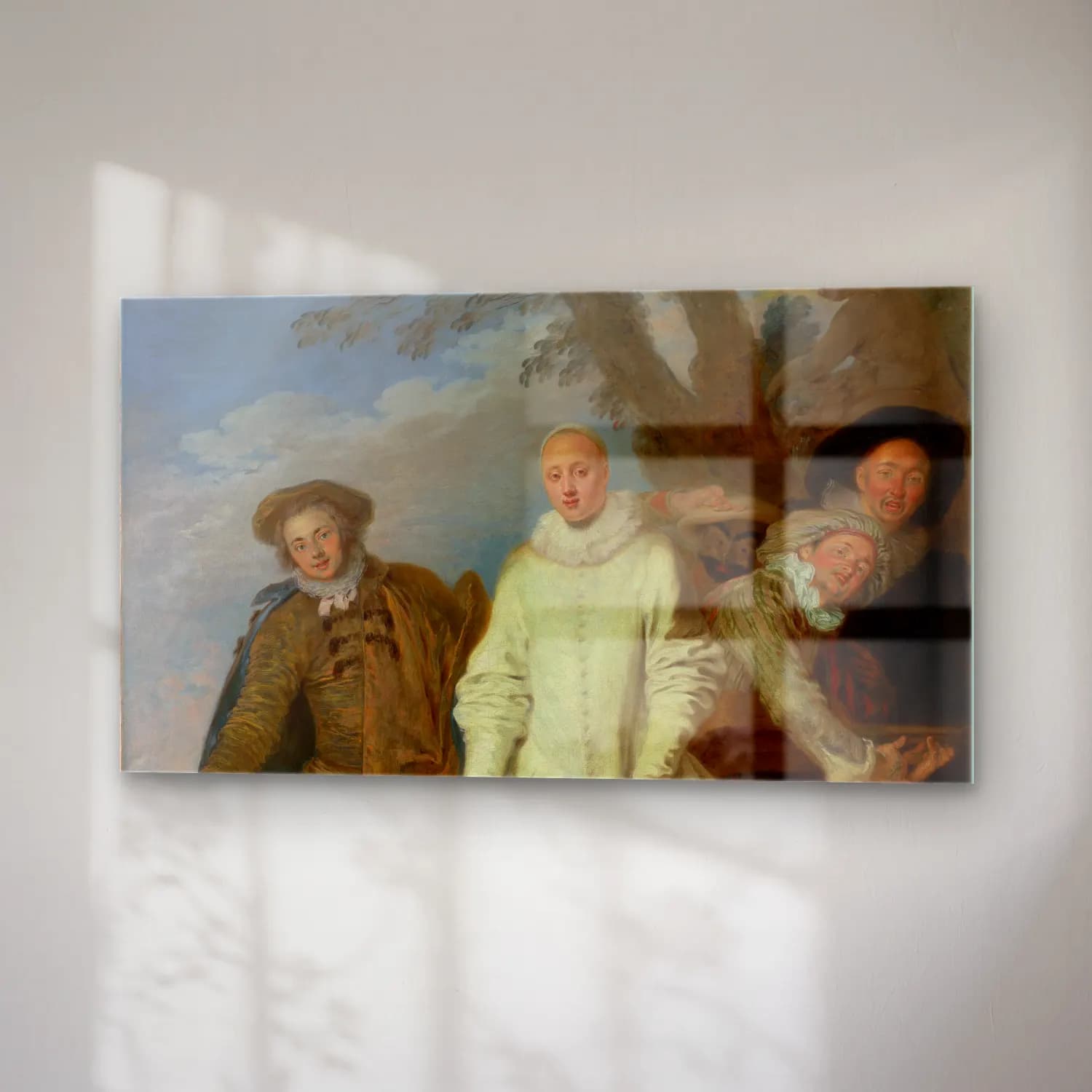 Jean-Antoine Watteau – The Italian Comedians (about 1720) cam tablo — sağ açıdan görünüm
