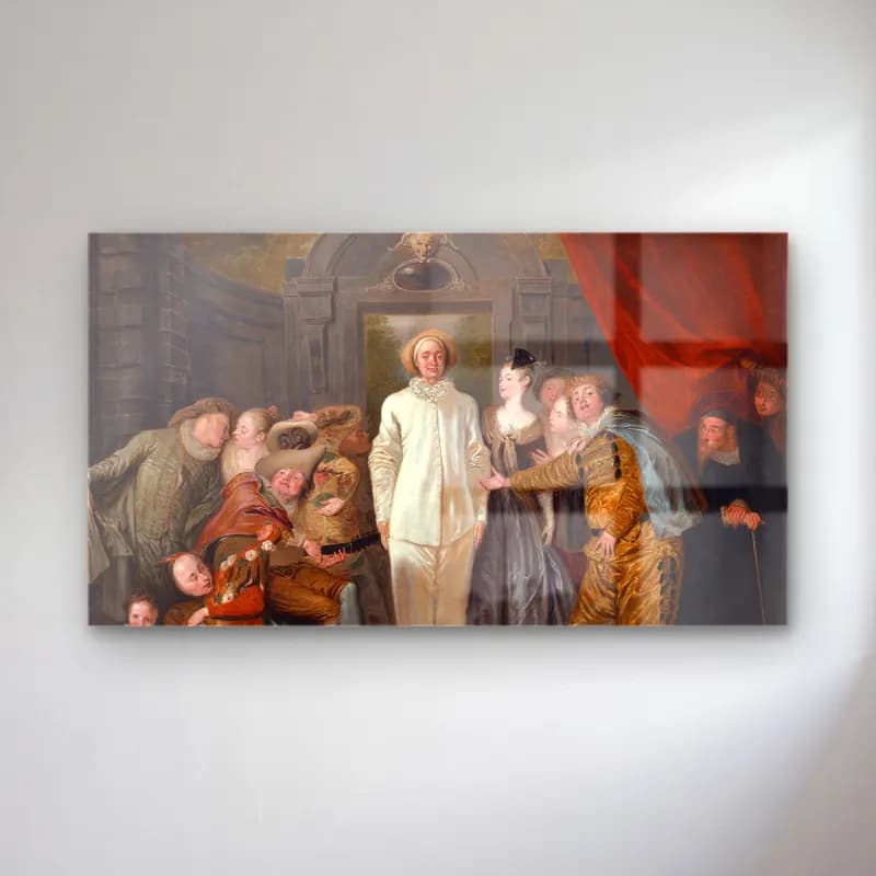 Jean-Antoine Watteau – The Italian Comedians (probably 1720) cam tablo — Jean-Antoine Watteau – The Italian Comedians (probably 1720) — yağlı boya dini sahne