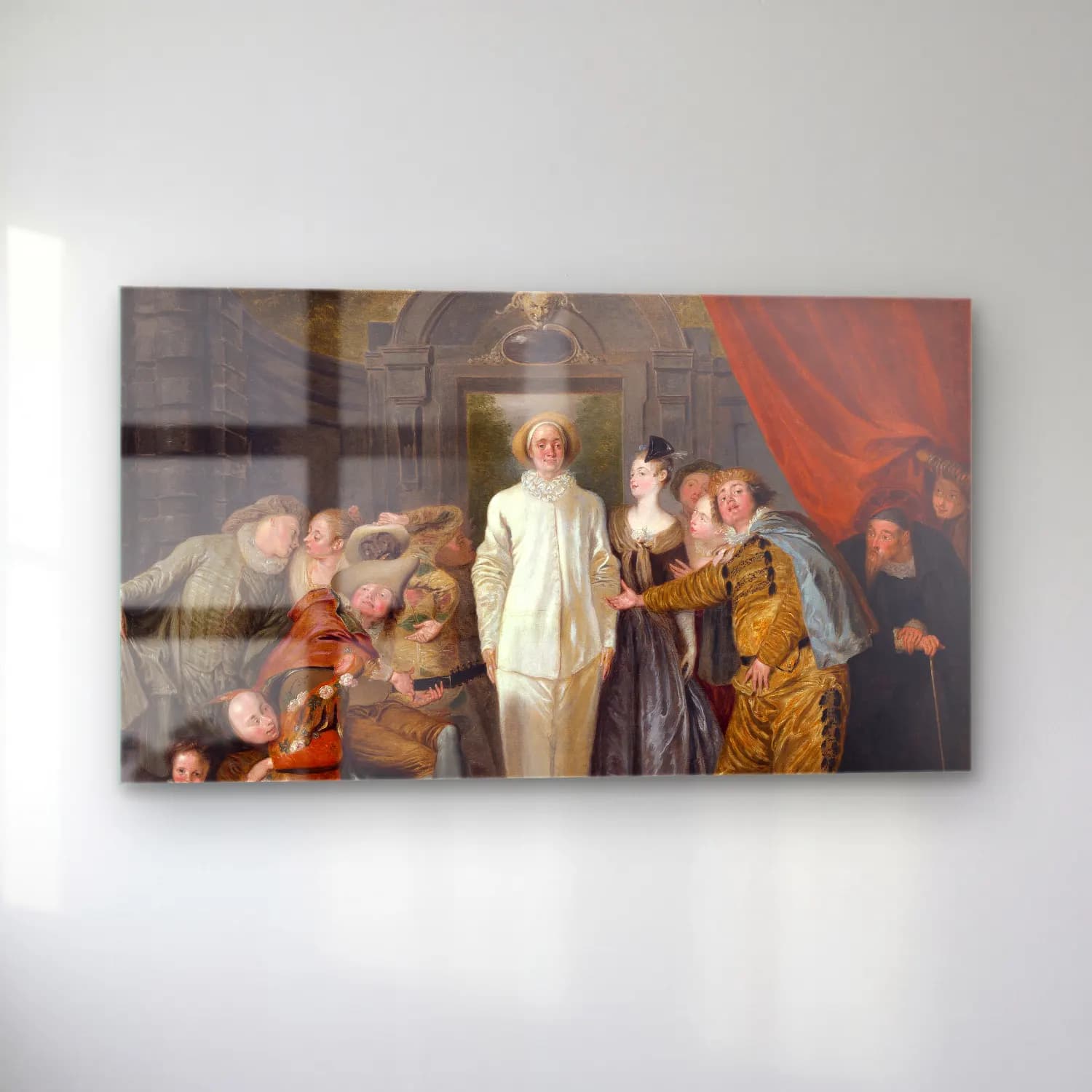 Jean-Antoine Watteau – The Italian Comedians (probably 1720) cam tablo — sol açıdan görünüm