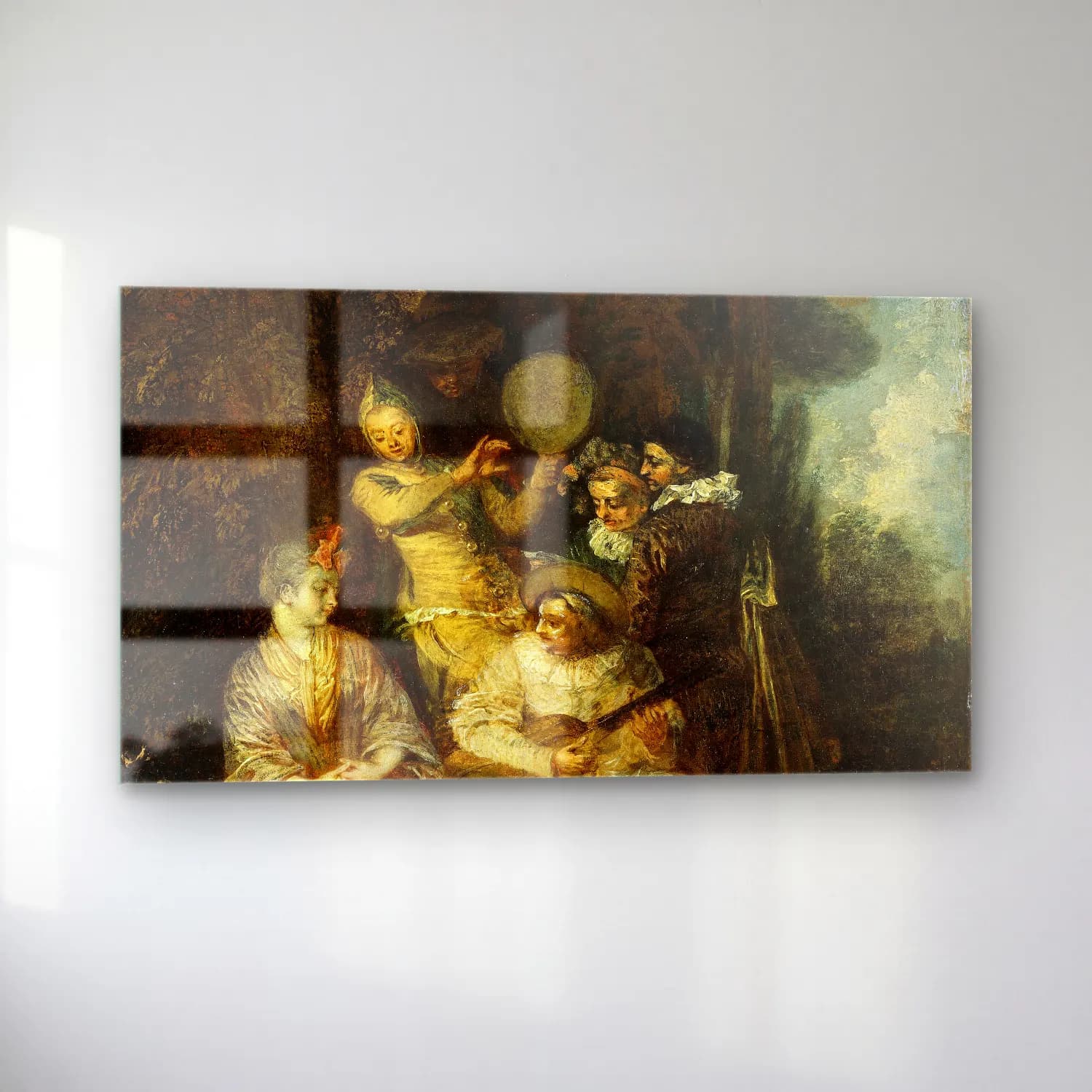 Jean-Antoine Watteau – The Italian Serenade cam tablo — sol açıdan görünüm