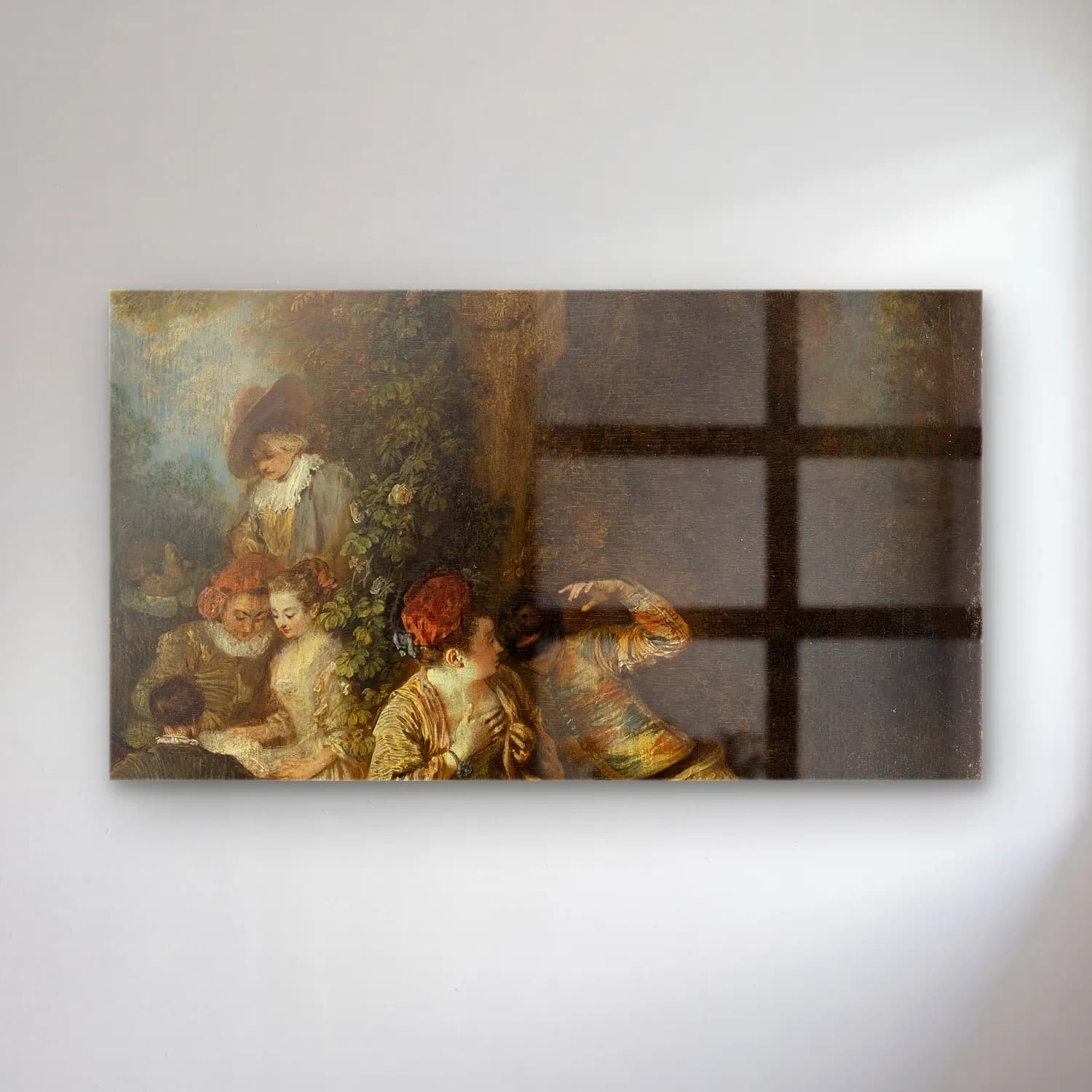 Jean-Antoine Watteau – Voulez vous triompher des Belles cam tablo — Jean-Antoine Watteau – Voulez vous triompher des Belles — empresyonist mitolojik sahne