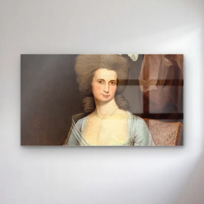 Joseph Wright – Elizabeth Stevens Carle cam tablo — Joseph Wright – Elizabeth Stevens Carle — yağlı boya kadın portresi