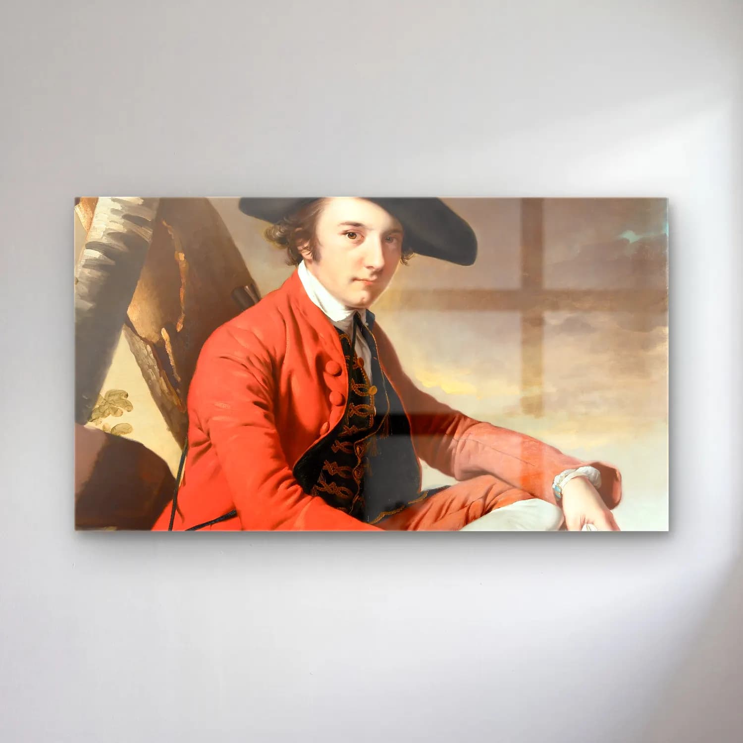 Joseph Wright – Fleetwood Hesketh cam tablo — Joseph Wright – Fleetwood Hesketh — yağlı boya erkek portresi
