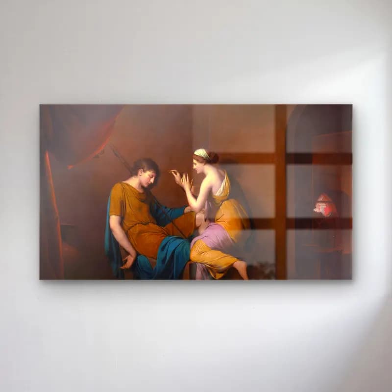 Joseph Wright – The Corinthian Maid cam tablo — Joseph Wright – The Corinthian Maid — yağlı boya mitolojik sahne